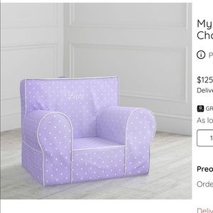 Pottery Barn Anywhere Chair (cover only) - embroidered with the name Charlotte